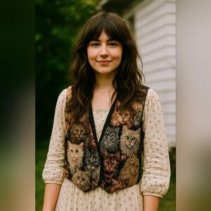 Women's Cat Print Vest